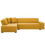 Ecksofa Dallas Webstoff Stoff Selva: Senfgelb - Longchair davorstehend links