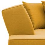 Canapé d'angle Dallas Tissu Tissu Selva : Jaune moutarde - Méridienne courte à gauche (vue de face)