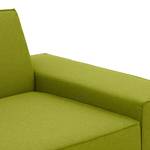 Ecksofa Dallas Webstoff Stoff Ramira: Limette - Longchair davorstehend links