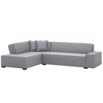 Ecksofa Dallas Webstoff Stoff Ramira: Silber - Longchair davorstehend links