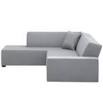 Ecksofa Dallas Webstoff Stoff Ramira: Silber - Longchair davorstehend links