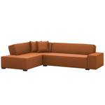 Ecksofa Dallas Webstoff Webstoff Milan: Rostbraun - Longchair davorstehend links