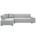 Ecksofa Dallas Webstoff Stoff Selva: Silbergrau - Longchair davorstehend links