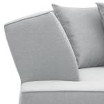 Ecksofa Dallas Webstoff Stoff Selva: Silbergrau - Longchair davorstehend links