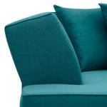Hoekbank Dallas geweven stof Stof Ramira: Turquoise - Longchair vooraanzicht links