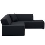 Ecksofa Dallas Webstoff Stoff Ramira: Anthrazit - Longchair davorstehend rechts