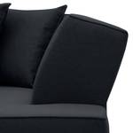 Ecksofa Dallas Webstoff Stoff Ramira: Anthrazit - Longchair davorstehend rechts