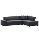 Ecksofa Dallas Webstoff Webstoff Milan: Anthrazit - Longchair davorstehend rechts