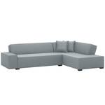 Ecksofa Dallas Webstoff Stoff Selva: Grau - Longchair davorstehend rechts