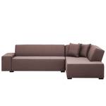 Ecksofa Dallas Webstoff Webstoff Milan: Grau-Braun - Longchair davorstehend rechts