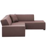 Ecksofa Dallas Webstoff Webstoff Milan: Grau-Braun - Longchair davorstehend rechts