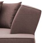 Ecksofa Dallas Webstoff Webstoff Milan: Grau-Braun - Longchair davorstehend rechts