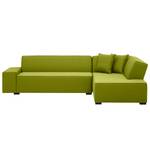 Ecksofa Dallas Webstoff Stoff Ramira: Limette - Longchair davorstehend rechts