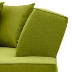 Canapé d'angle Dallas Tissu Tissu Ramira : Citron vert - Méridienne courte à droite (vue de face)