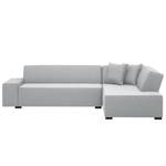 Ecksofa Dallas Webstoff Stoff Selva: Silbergrau - Longchair davorstehend rechts