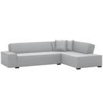 Ecksofa Dallas Webstoff Stoff Selva: Silbergrau - Longchair davorstehend rechts