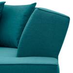 Hoekbank Dallas geweven stof Stof Ramira: Turquoise - Longchair vooraanzicht rechts