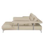 Ecksofa Dancyville Echtleder Ottomane davorstehend rechts - Beige