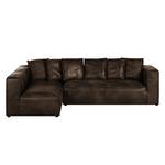 Ecksofa Debbie II Antiklederoptik Ottomane davorstehend links - Braun