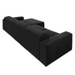 Ecksofa Deering Webstoff Schwarz - Longchair davorstehend rechts