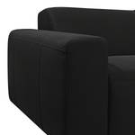 Ecksofa Deering Webstoff Schwarz - Longchair davorstehend rechts