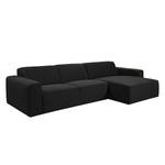 Ecksofa Deering Webstoff Schwarz - Longchair davorstehend rechts