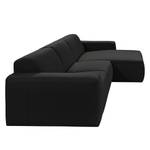 Ecksofa Deering Webstoff Schwarz - Longchair davorstehend rechts