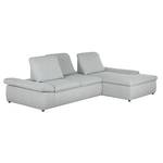 Boxspring Ecksofa Donhill II Webstoff Webstoff - Silber - Longchair davorstehend rechts