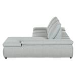 Boxspring Ecksofa Donhill II Webstoff Silber - Longchair davorstehend rechts