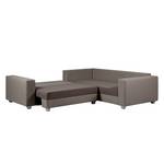 Ecksofa Dublin I (mit Schlaffunktion) Kunstleder/Strukturstoff - Taupe / Braun - Breite: 254 cm