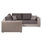 Ecksofa Dublin I (mit Schlaffunktion) Kunstleder/Strukturstoff - Taupe / Braun - Breite: 254 cm