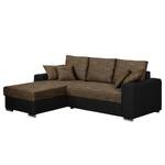 Ecksofa Dulmen Longchair beidseitig montierbar - Dunkelbraun / Cappuccino