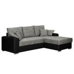 Ecksofa Dulmen Longchair beidseitig montierbar - Schwarz / Grau