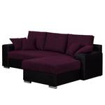 Ecksofa Dulmen Longchair beidseitig montierbar - Schwarz / Lila