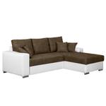 Ecksofa Dulmen Longchair beidseitig montierbar - Weiß / Braun