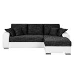 Ecksofa Dulmen Longchair beidseitig montierbar - Weiß / Schwarz