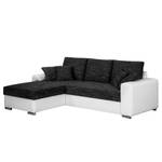 Ecksofa Dulmen Longchair beidseitig montierbar - Weiß / Schwarz