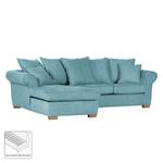 Ecksofa Durana Microfaser Jeansblau - Ottomane davorstehend links