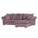 Ecksofa Durana Microfaser Mauve - Ottomane davorstehend rechts