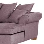 Ecksofa Durana Microfaser Mauve - Ottomane davorstehend rechts