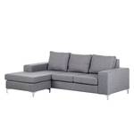 Ecksofa Cush Strukturstoff Grau - Longchair davorstehend links