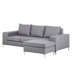 Ecksofa Cush Strukturstoff Grau - Longchair davorstehend rechts