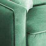 Canapé d'angle Edina Velours - Vert océan - Méridienne courte à gauche (vue de face) - Sans repose-pieds