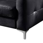 Ecksofa Eduardo II Echtleder Schwarz - Longchair davorstehend links