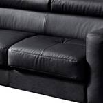 Ecksofa Eduardo II Echtleder Schwarz - Longchair davorstehend links