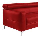 Ecksofa Eduardo Kunstleder Rot - Longchair davorstehend rechts - Keine Funktion