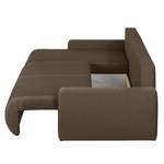 Ecksofa El Calvario (mit Schlaffunktion) Strukturstoff Longchair davorstehend links - Espresso