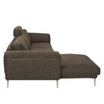 Ecksofa Ellscott Microfaser Braun - Longchair davorstehend links