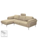 Hoekbank Ellscott microvezels Warm beige - Longchair vooraanzicht links