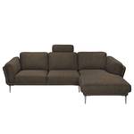 Ecksofa Ellscott Microfaser Braun - Longchair davorstehend rechts